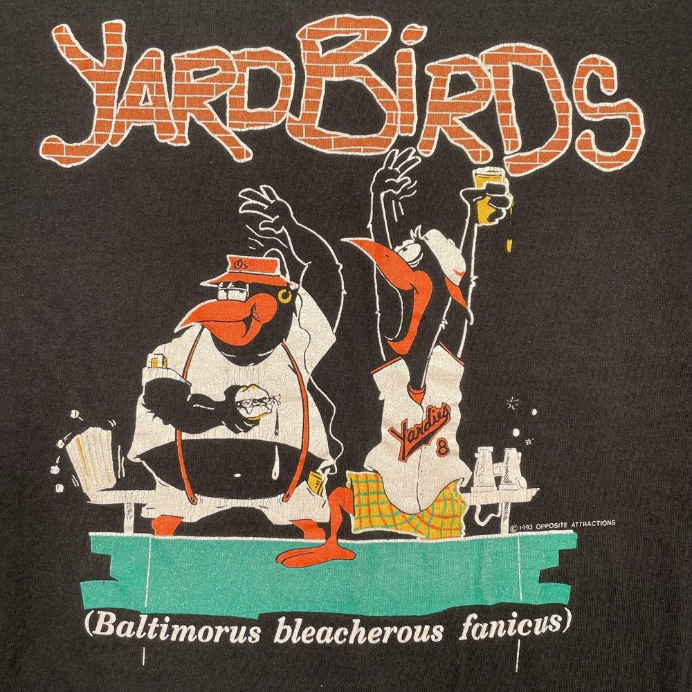 Yardbirds Shirt  Black Fruit Of The Loom Orioles Cartoon